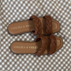 Chelsea & Violet Brown Braided Sandals